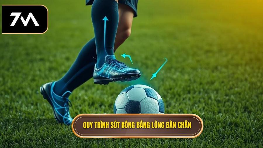 Phân tích chi tiết quy trình thực hiện Kỹ thuật sút bóng bằng lòng bàn chân phải