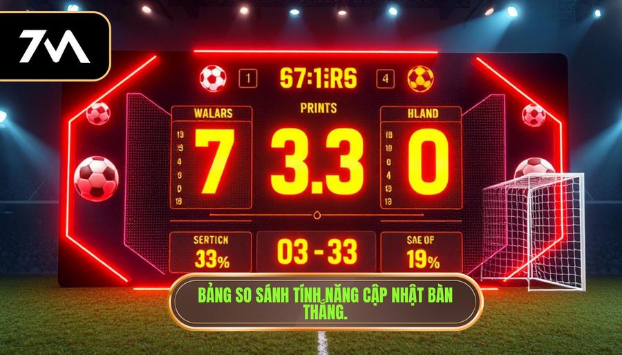Bảng so sánh tính năng cập nhật bàn thắng